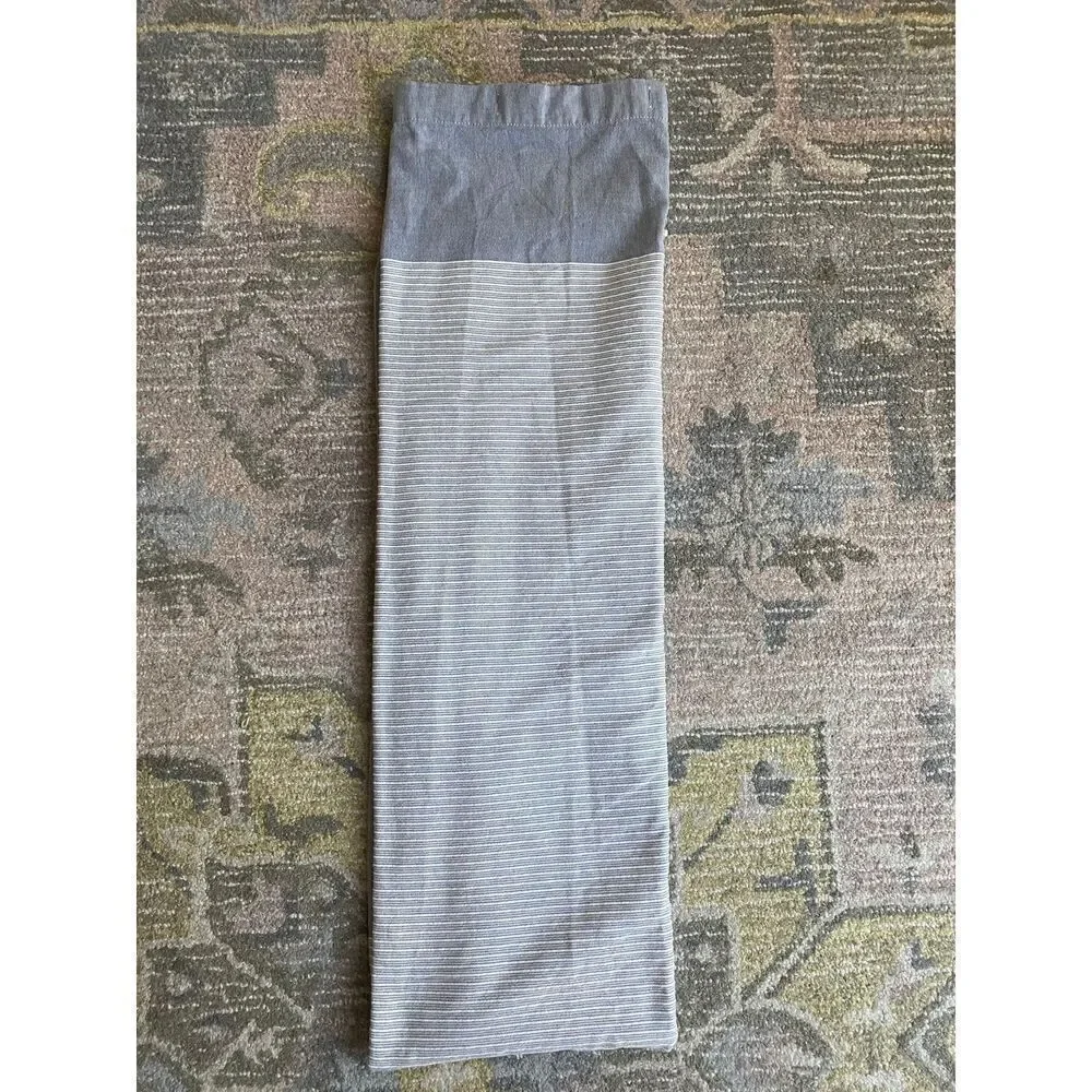 Threshold Half Striped Blue Denim Tassel Bottom Bath Shower Curtain